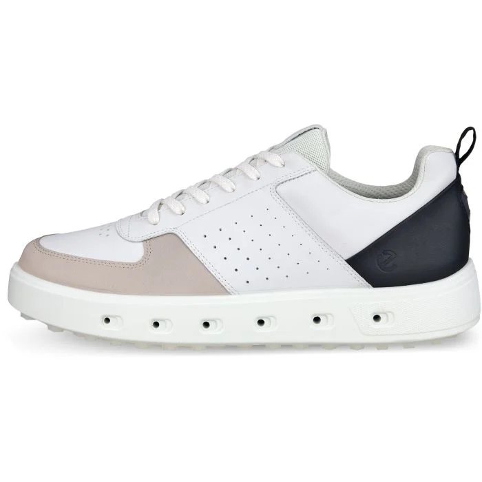 Free Shipping - ECCO Street 720 Golf Shoes White/Black/Gravel