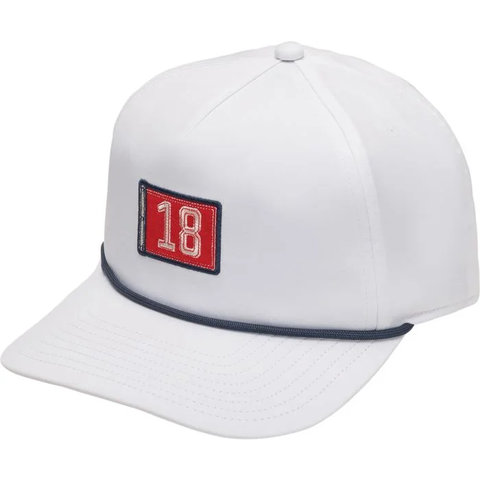 FootJoy 5-Panel 18th Flag Golf Hat White - Carl's Golfland
