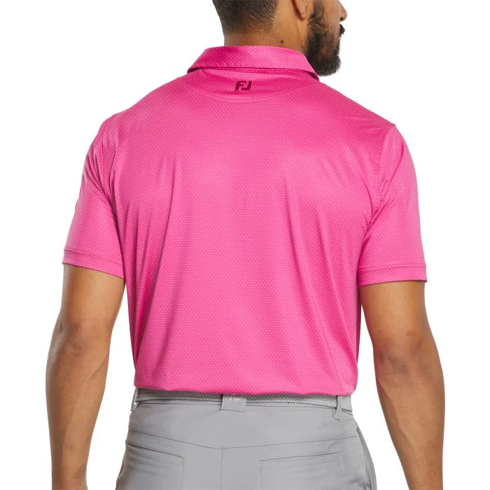 FootJoy Abacus Print Lisle Golf Polo Magenta - Carl's Golfland