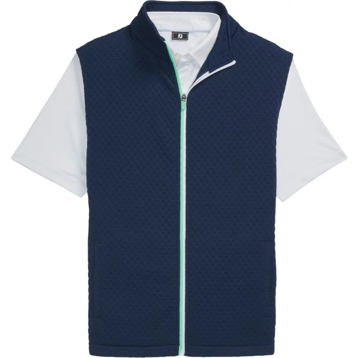 Free Shipping - FootJoy Textured Knit Full-Zip Golf Vest Navy