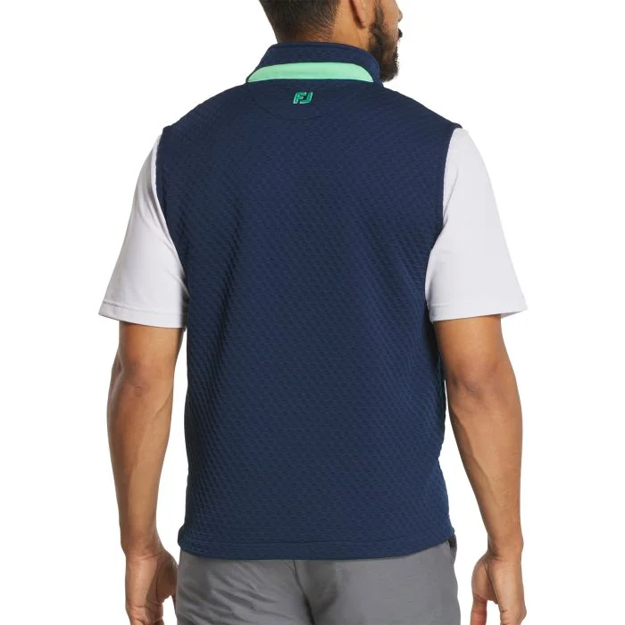 FootJoy Textured Knit Full-Zip Golf Vest Navy - Carl's Golfland