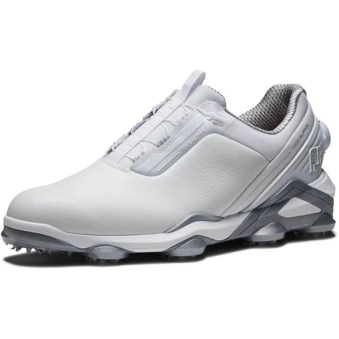 Free Shipping - FootJoy Tour Alpha BOA Golf Shoes White/Gray 55544