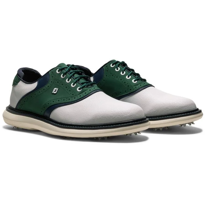FootJoy Traditions Saddle Golf Shoes White/Hunter Green/Peacoat