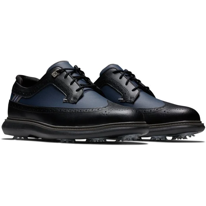 Free Shipping - FootJoy Traditions Wing Tip Golf Shoes Black/Navy