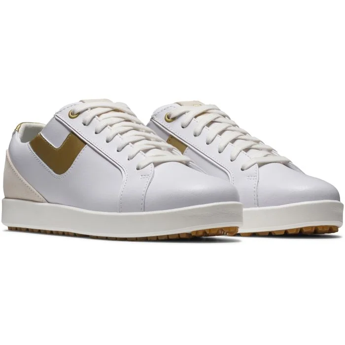FootJoy Women's Links Golf Shoes White/Tan 98223 - Carl's Golfland
