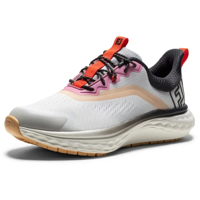 FootJoy Womens Quantum Golf Shoes Lucent White/Hot Coral/Asphalt