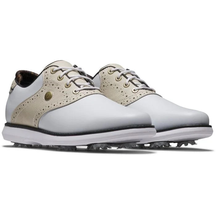 FootJoy Traditions  Saddle Women's Golf Shoes - Cream / Navy フットジョイ トラディションズ サドル レディース ゴルフ シューズ 97922 FootJoy Women's Traditions Saddle Golf Shoes White/Beige 97938