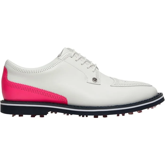 G/FORE Gallivanter Leather Brogue Golf Shoes Snow/Knockout Pink - Carl ...