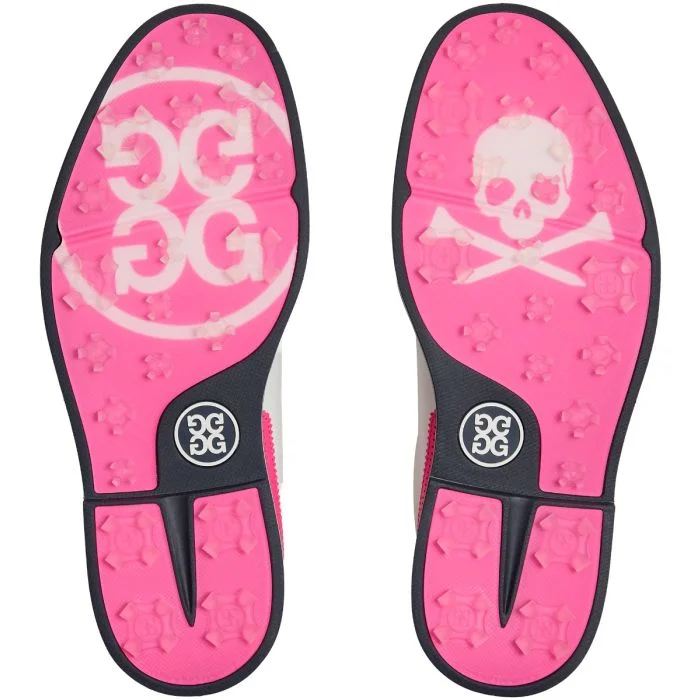 G/FORE Gallivanter Leather Brogue Golf Shoes Snow/Knockout Pink