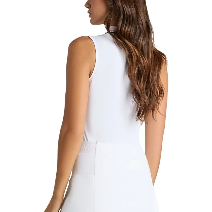 G/FORE Women's Embroidered Tech Pique Sleeveless Golf Polo