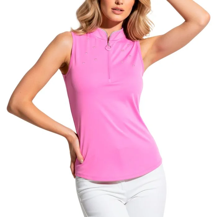 【Jamie Sadock】Mサイズ　ノースリーブトップス Jamie Sadock Women's Hearted Sleeveless Golf Top - Carl's Golfland