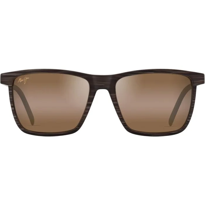 Maui Jim One Way Rectangular Brown Stripe Sunglasses Polarizde HCL