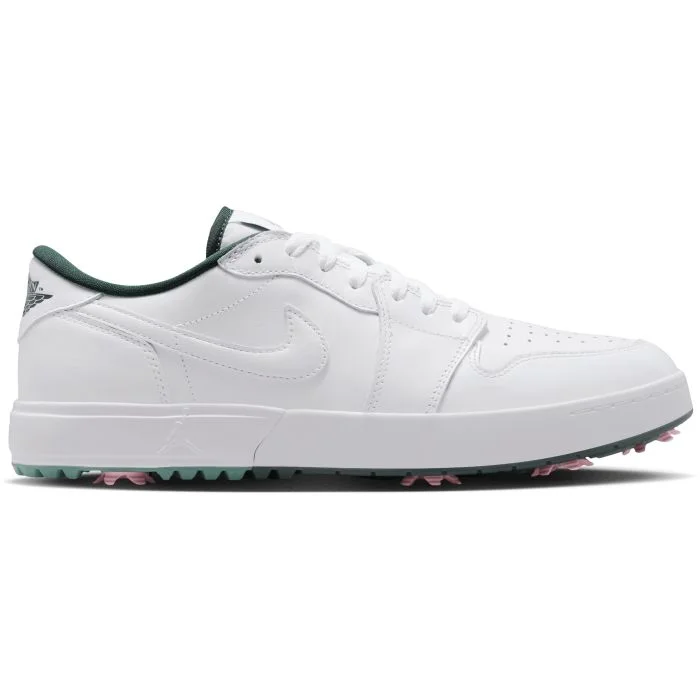 Nike Air Jordan 1 Low G Spiked Golf Shoes White/White/Fir - Carl's