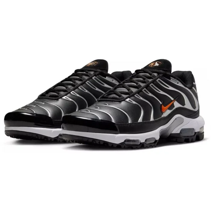 Nike Air Max Plus G Golf Shoes Black/Metallic Silver/Total Orange