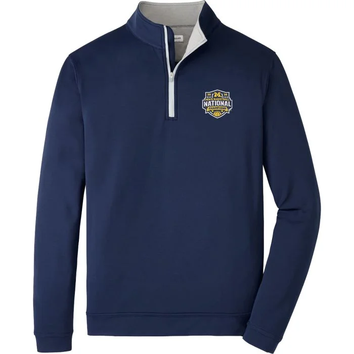 新品　PETER MILLAR 高級ゴルフライン　ハーフジップスウェット　紺　M Peter Millar Men's Navy 1/4 Zip - Harbour Town Golf Links – The
