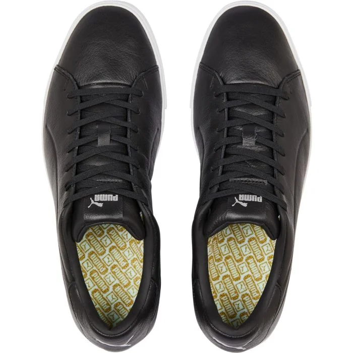 Puma Men Size 10.5 Fusion Classic Spikeless Waterproof Black Leather Golf Shoes PUMA FUSION Classic Spikeless Golf Shoes Puma Black/Puma  main image 2