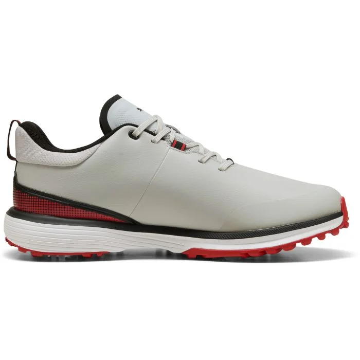 PUMA FUSION GRIP ST Golf Shoes Ash Gray/Puma Black/Candy Apple