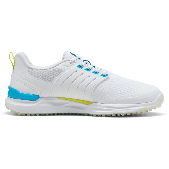 Puma Men's Ignite Elevate 2 Golf Shoes, White/Speed Blue/Apple Spritz / Medium / 7