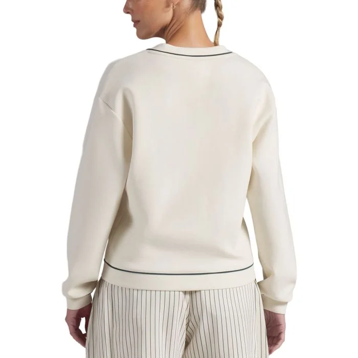 カットソー(長袖/七分) argue SOFT COTTON WODE PULLOVER/ECRU Badge Accent Pearl Rib Polo Collar Sweater - Sweaters