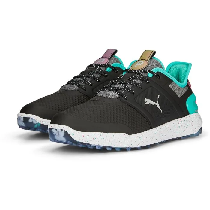 プーマゴルフ IGNITEイグナイトX PTC エレベート (26.5)[9] PUMA x PTC IGNITE ELEVATE Spikeless Golf Shoes Black/Aqua Green