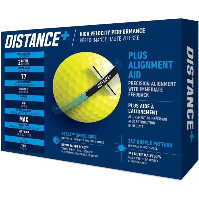 TaylorMade Distance+ Golf Balls Yellow - Carl's Golfland