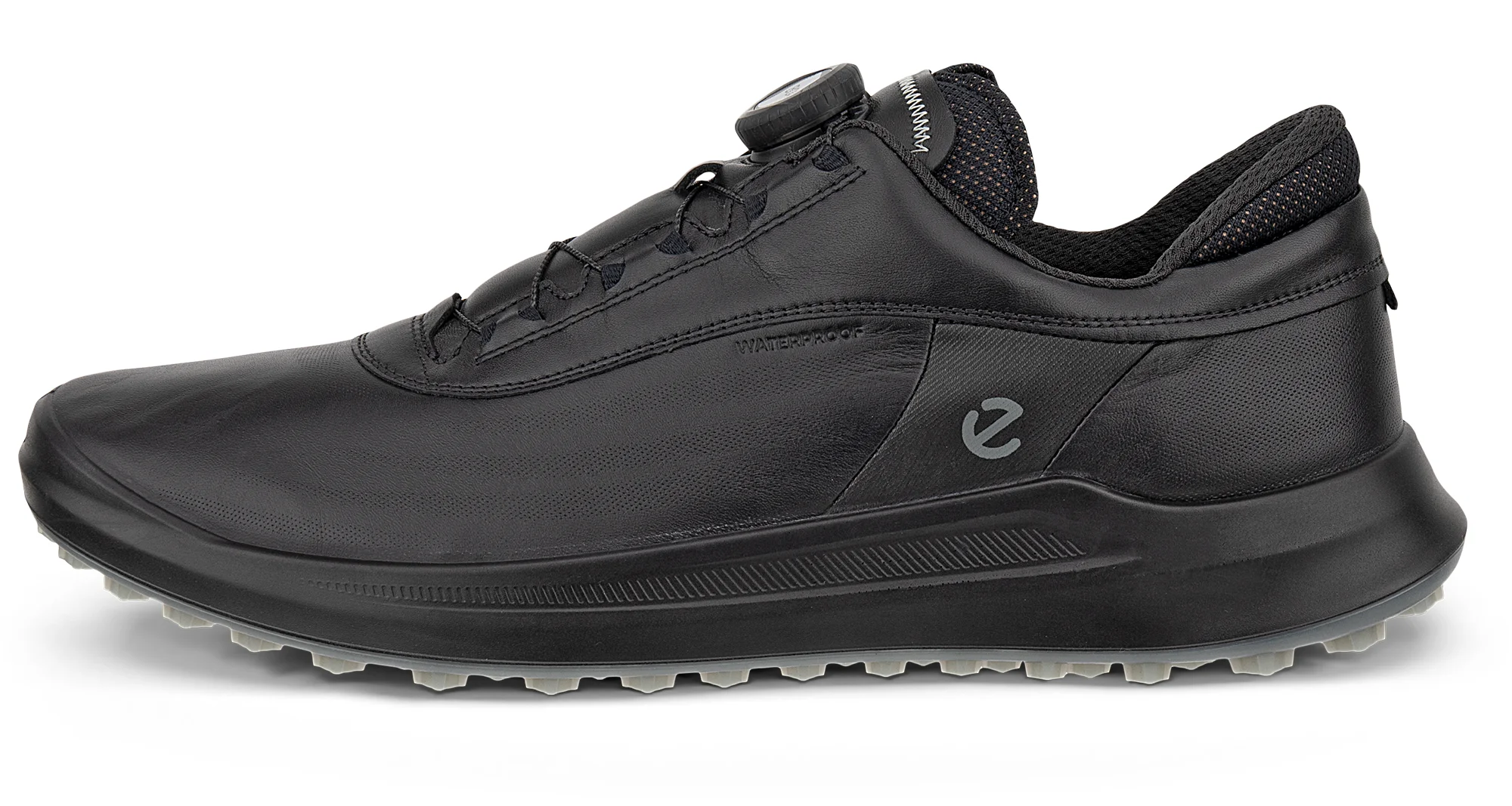 ECCO Core BOA Leather Waterproof Golf Shoes - Black -