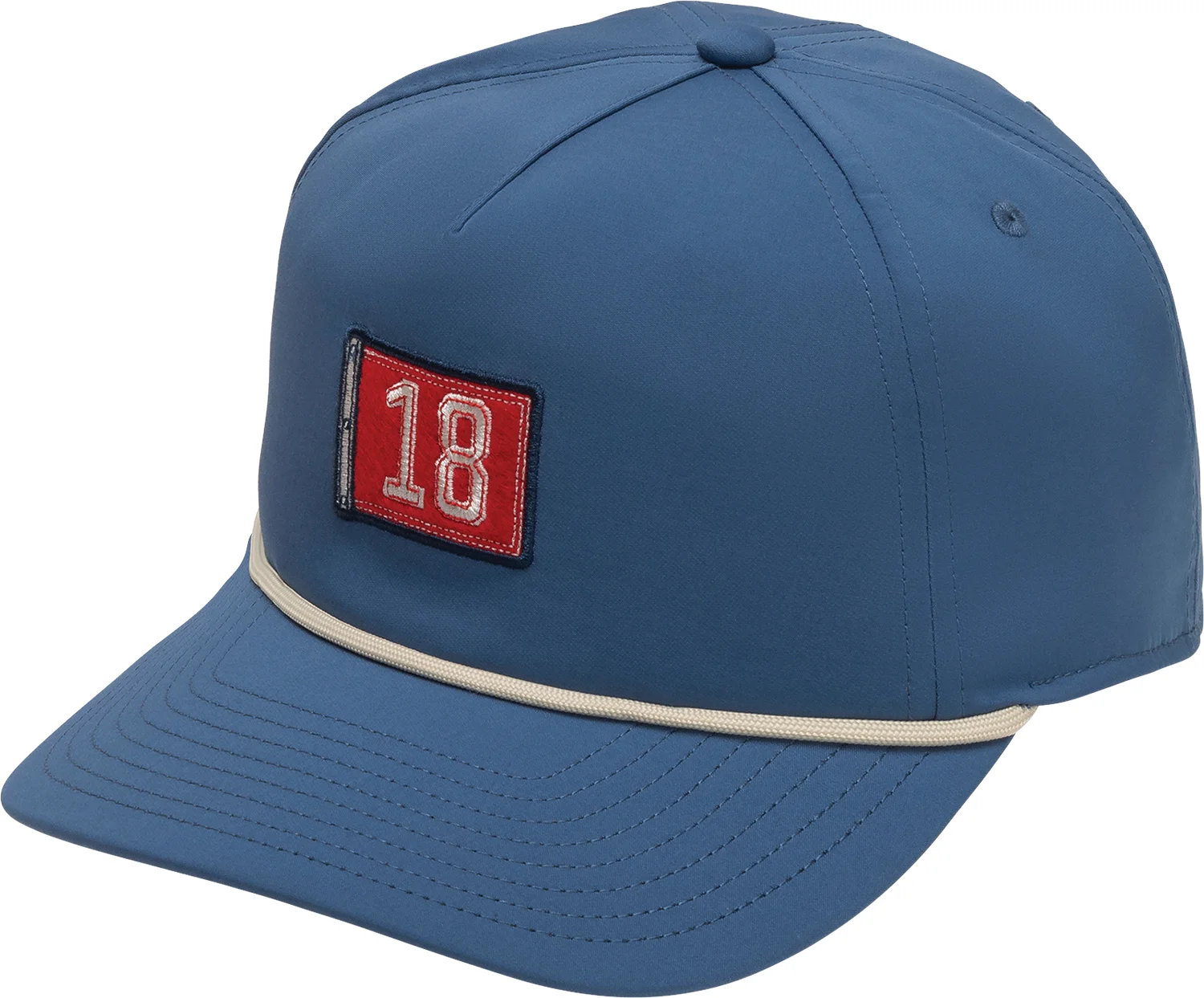FootJoy 5-Panel 18th Flag Mens Golf Hat - Blue - Blue