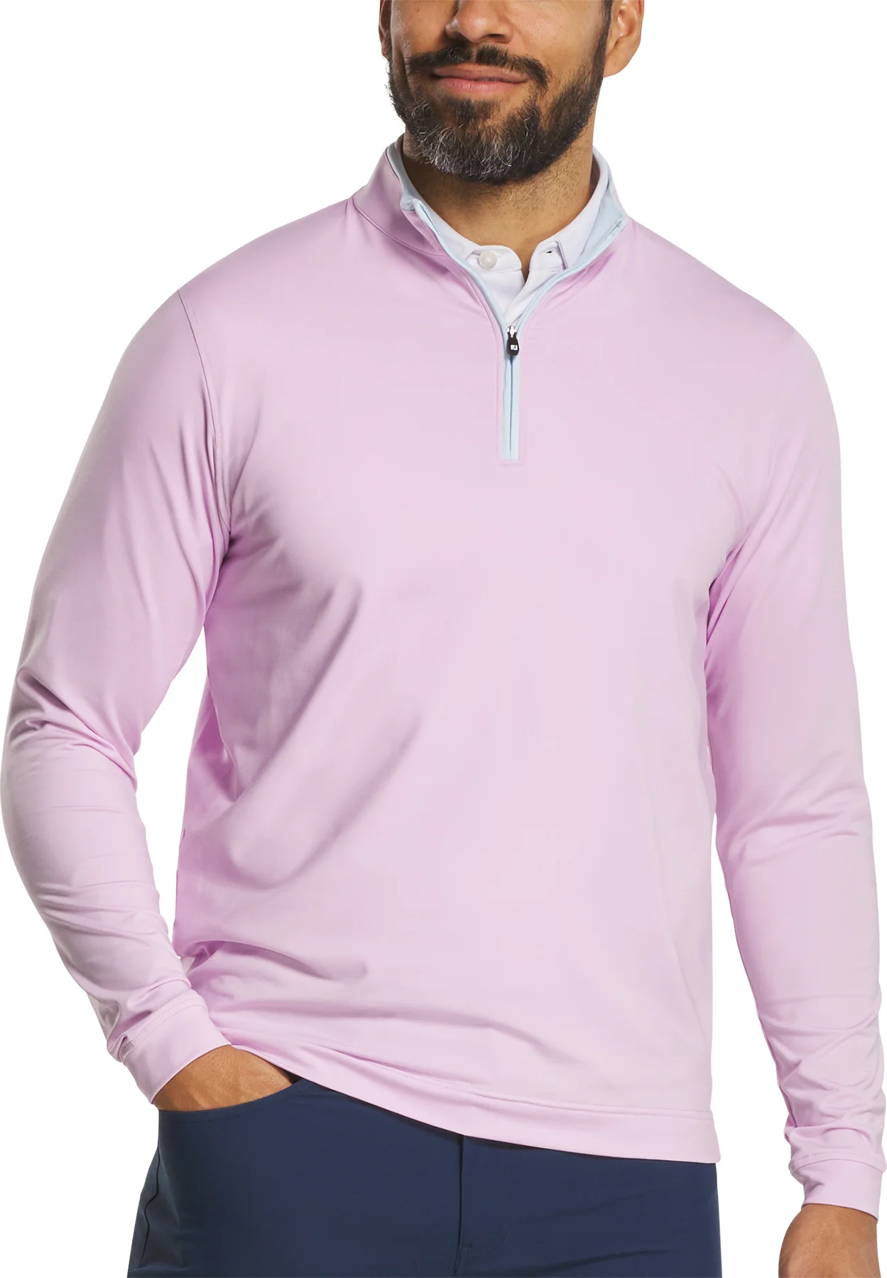 FootJoy Lightweight Solid Mid-Layer Mens Golf Pullover - Orchid - Red, Size: Small