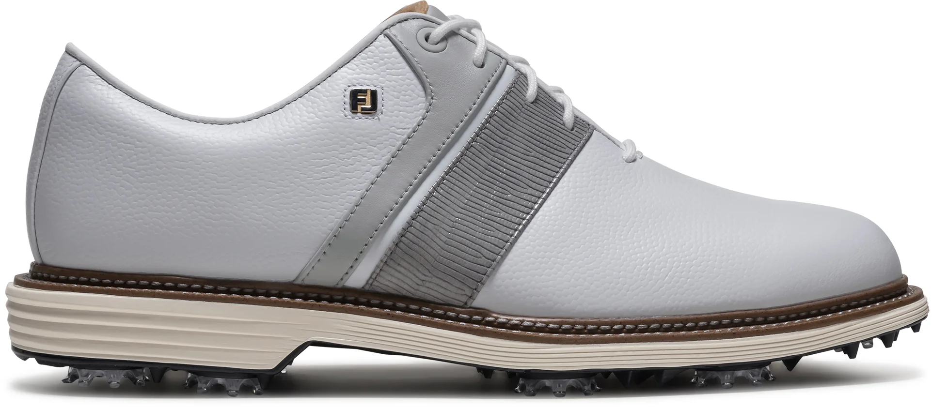 FootJoy Premiere Series Packard Golf Shoes - White/Steel Gray/Gunmetal - 10 - M