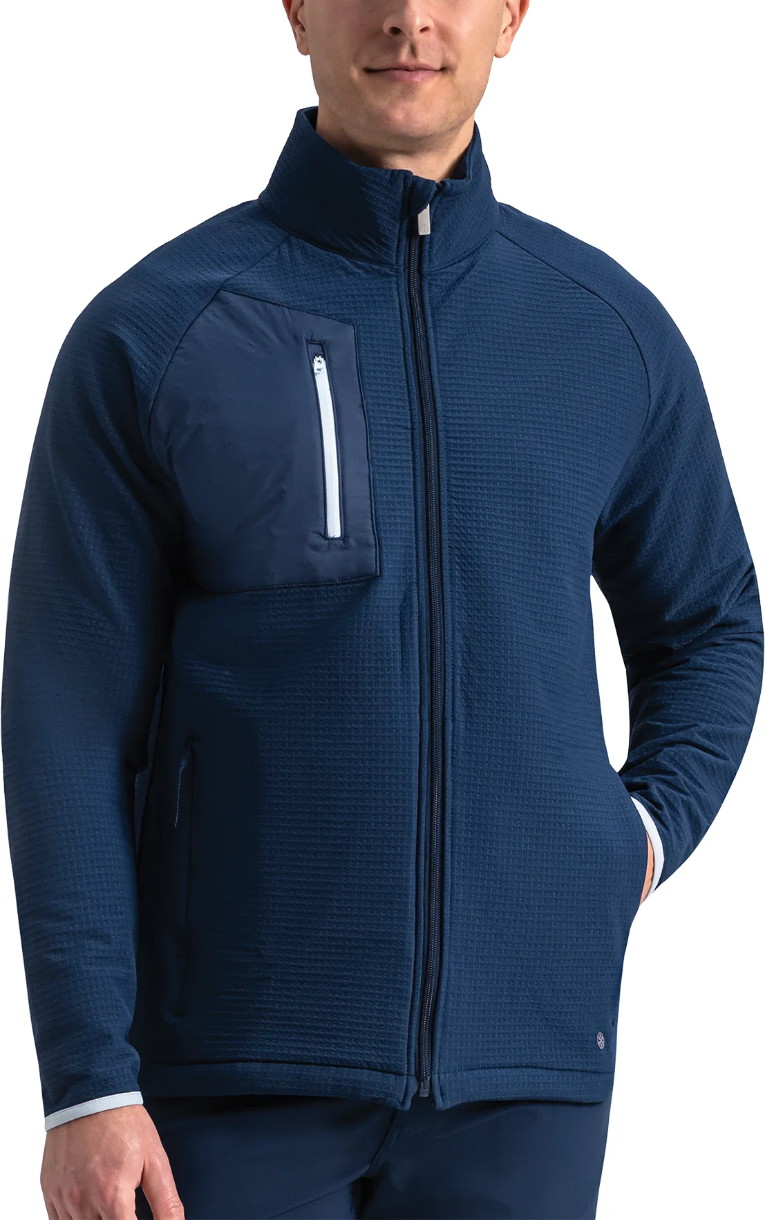 Footjoy ThermoSeries Jacquard Mens Golf Jacket - Navy - Blue, Size: Small