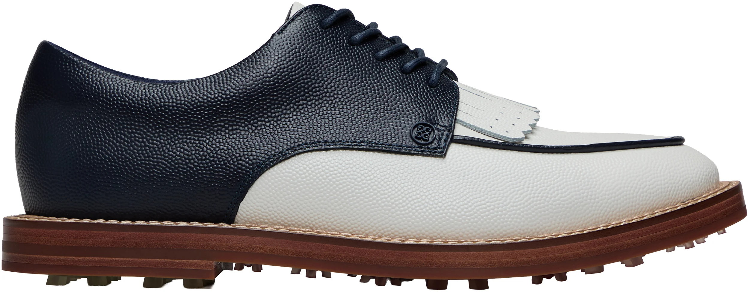 G/FORE LTD Release Gallivanter Pebble Leather Luxe Sole Derby Golf Shoes - Twilight/Snow - 9.5 - MEDIUM