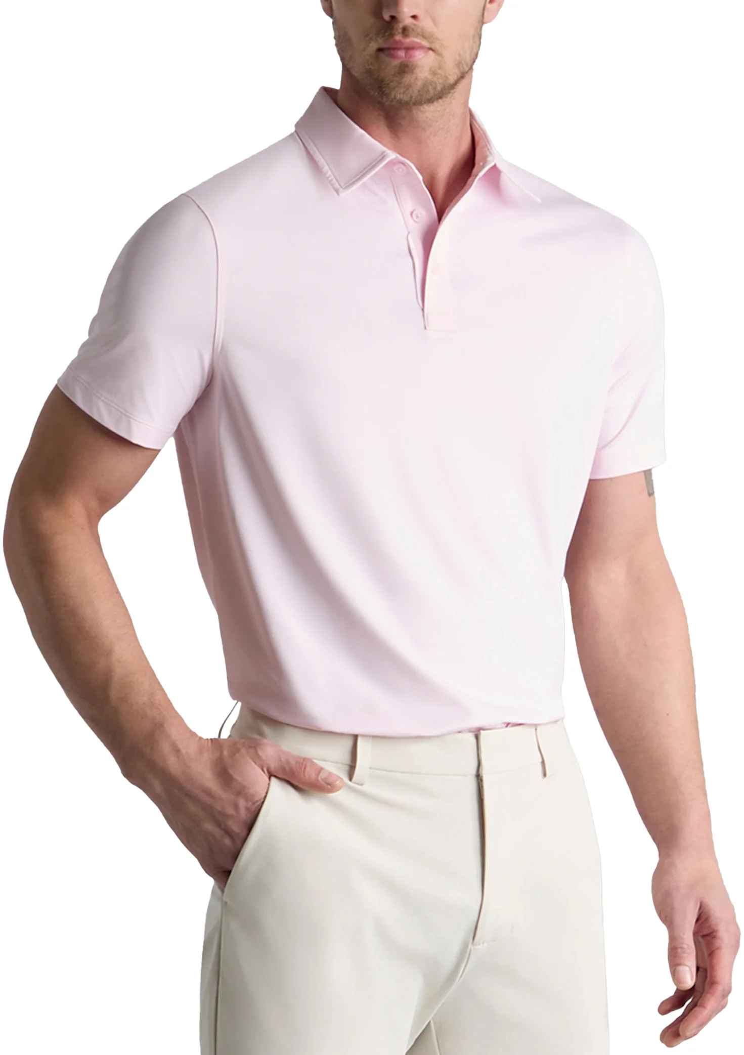 G/FORE Melange Ice Nylon Mens Golf Polo Shirt - Pink, Size: X-Large