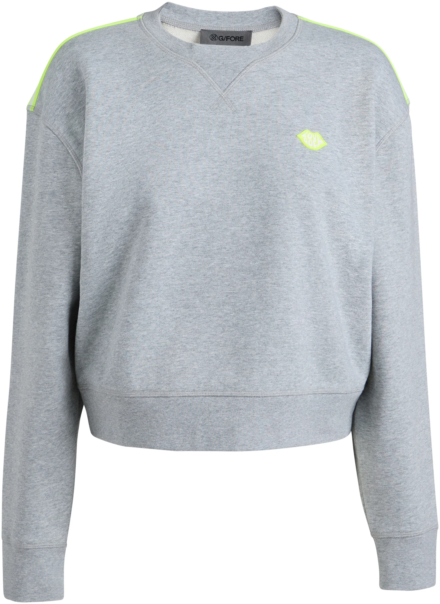 G/FORE Womens Brushed Back French Terry Golf Sweatshirt - MELANGE GREY - L