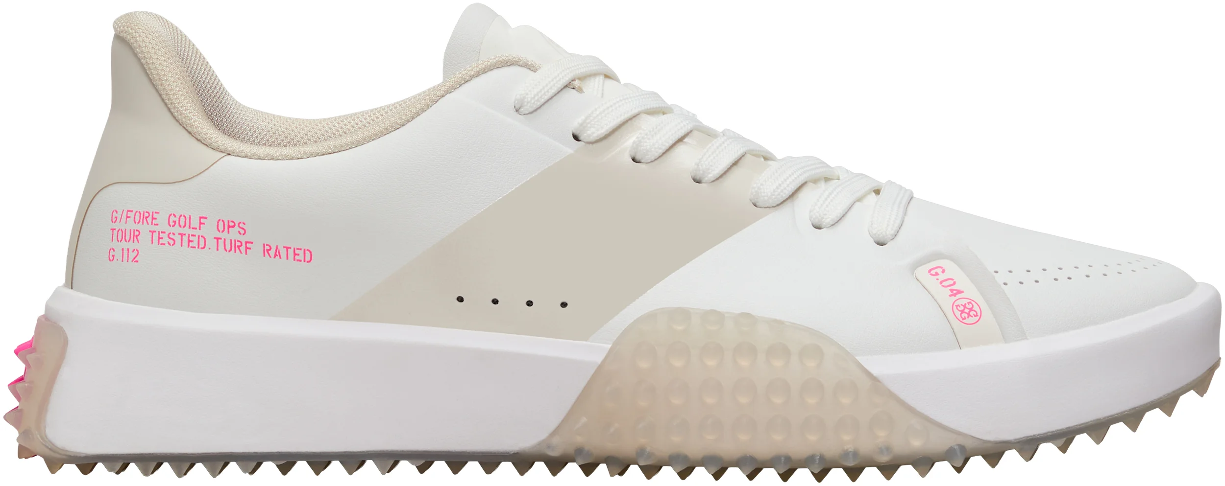 G/FORE Womens G.112 Saddle Stripe Kiltie Golf Shoes - Snow/Multi - 6 - MEDIUM