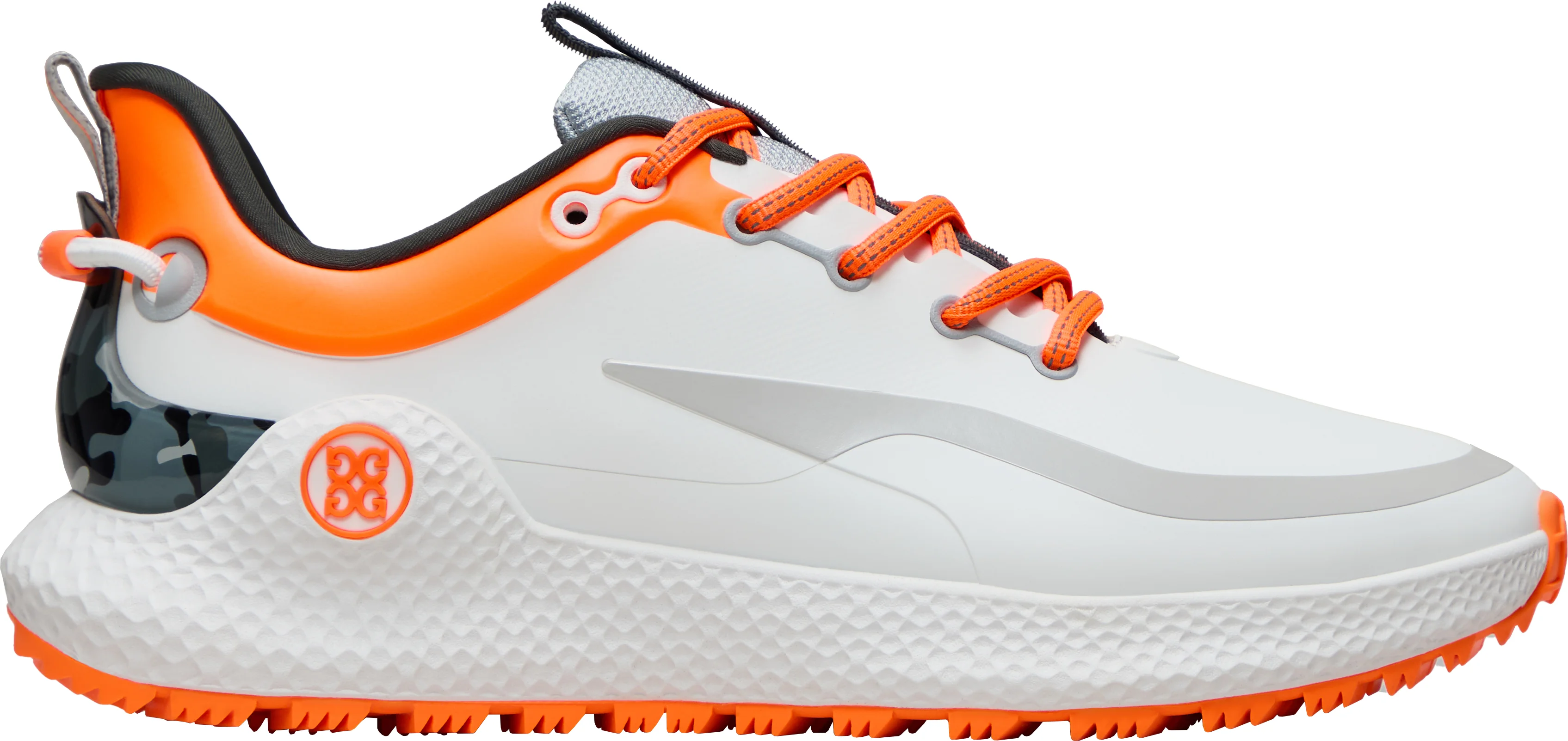 G/FORE MG4+ O2 Camo Accent Golf Shoes - Snow/Shocking Orange - 10.5 - MEDIUM