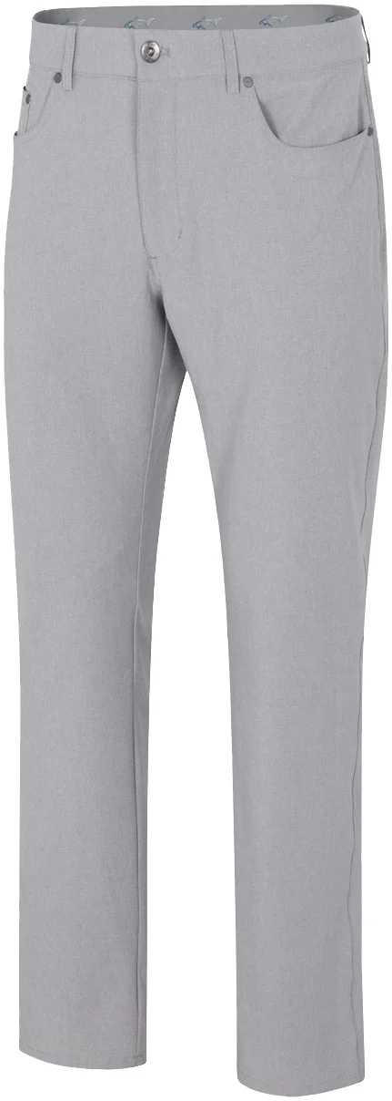 Greg Norman Microlux Five-Pocket Heathered Mens Golf Pants - Grey, Size: 40x32
