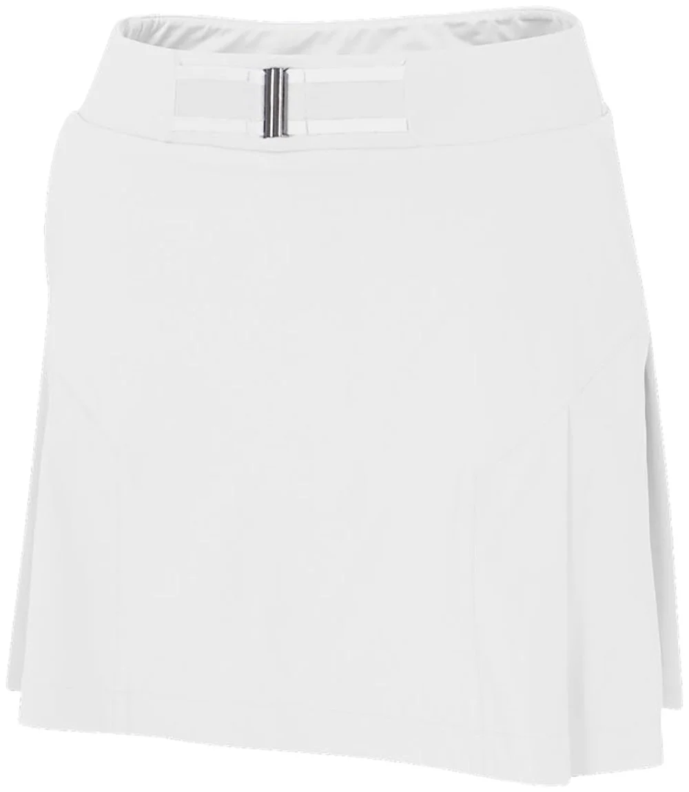 Greg Norman Womens Blake 17 Inch Belted Golf Skort - White, Size: Large