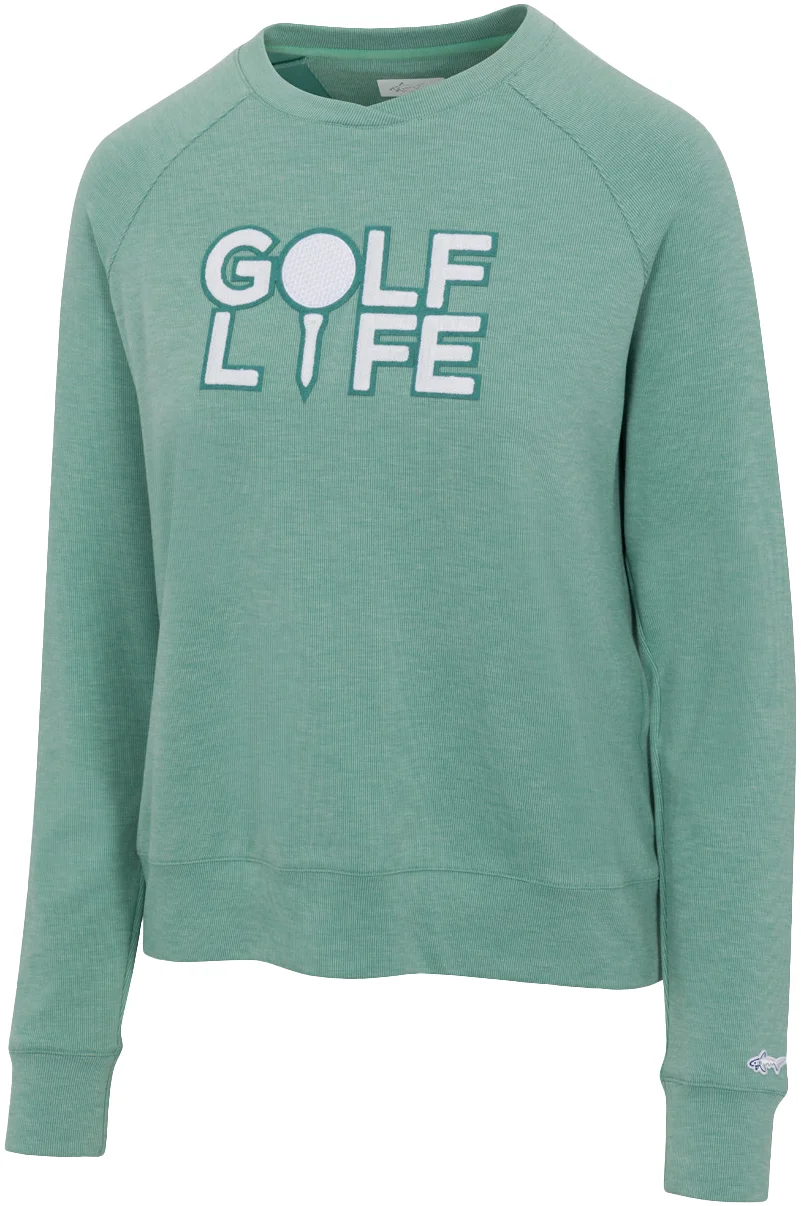 Greg Norman Womens Golf Life Layering Golf Sweater - CYGH CYP GRN HR - XL