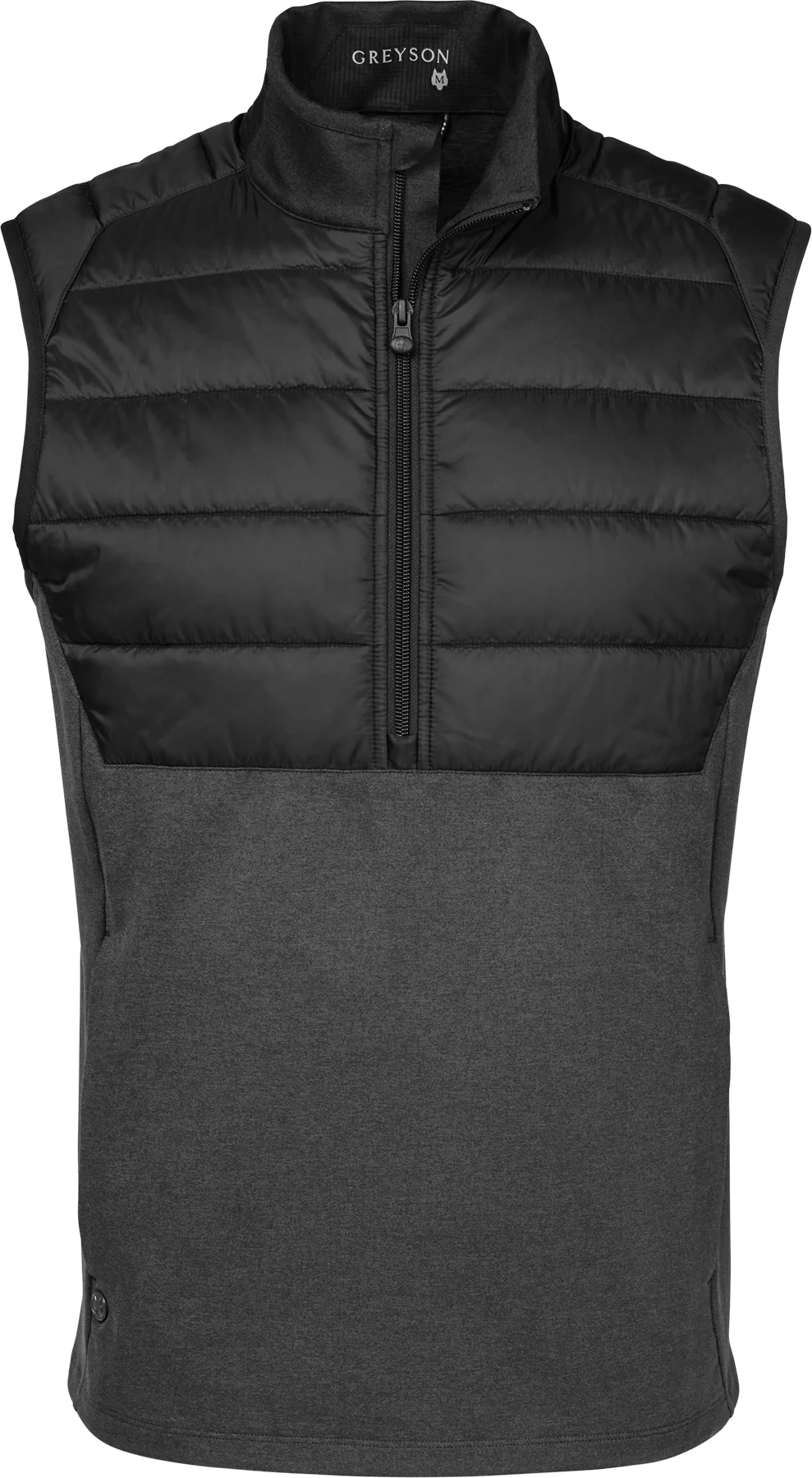 Greyson Rhinebeck Hybrid Quarter-Zip Mens Golf Vest - Black, Size: Large