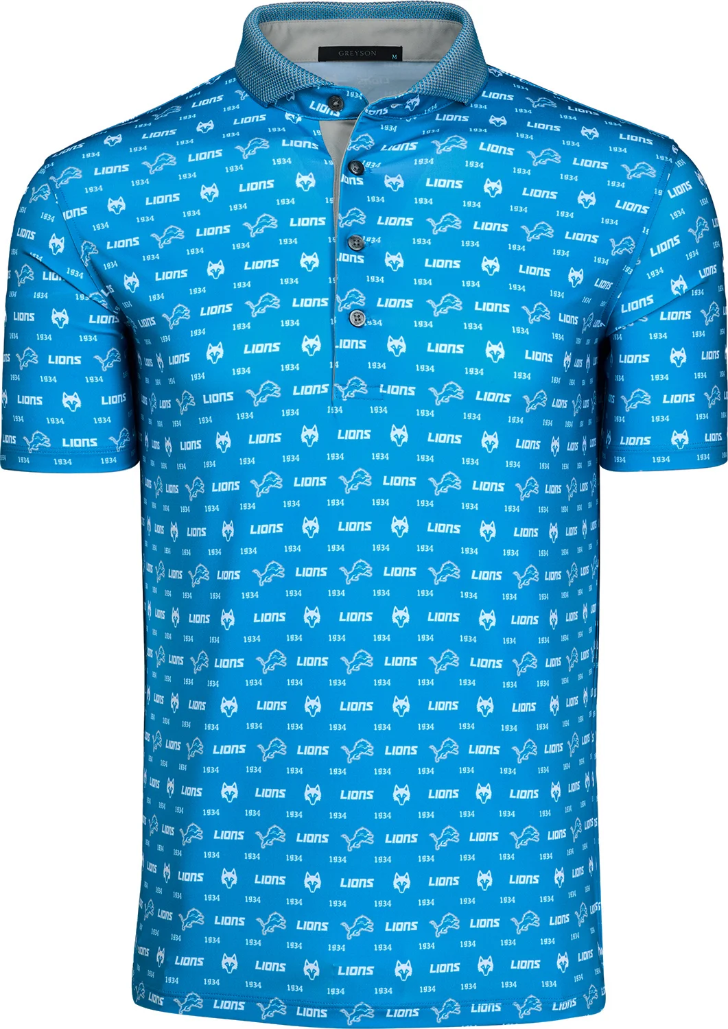 Greyson x Detroit Lions G.O.A.T Mens Golf Polo - Blue, Size: X-Large
