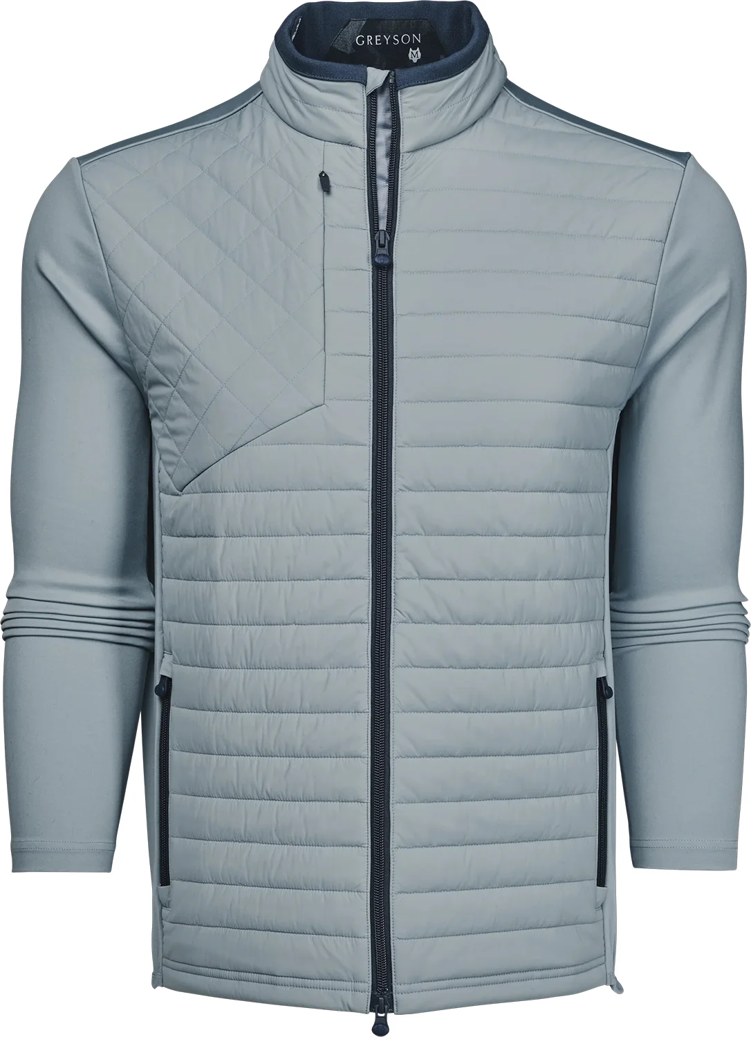 Greyson Yukon Ultralight Hybrid Mens Golf Jacket - Grey, Size: Large