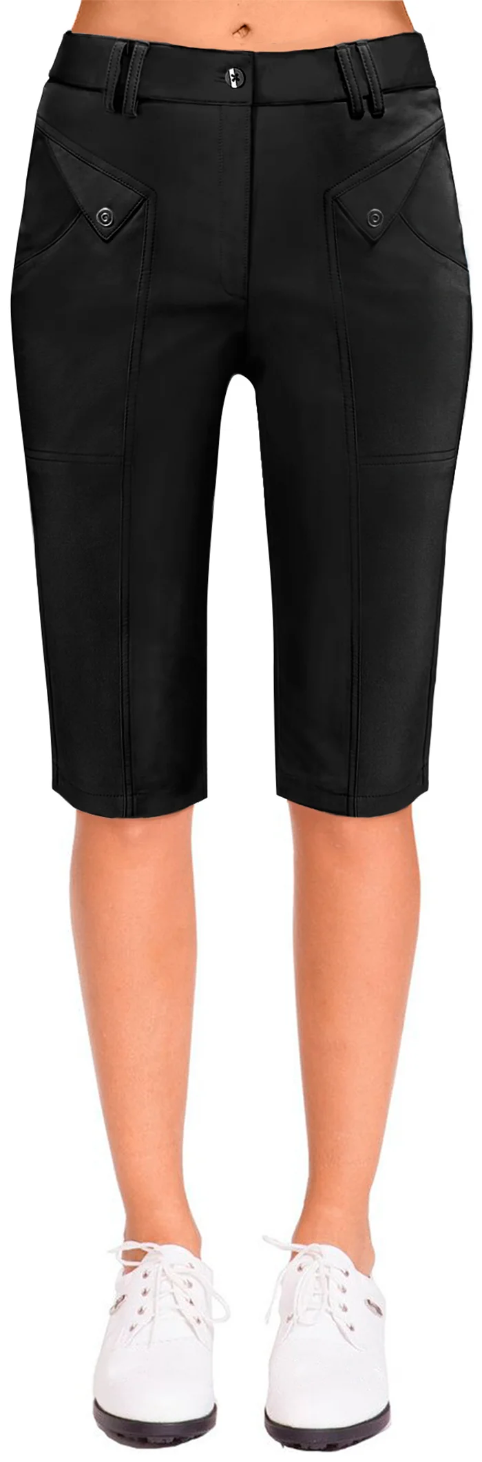 Jamie Sadock Womens Knee Capri Golf Pants - Black, Size: 0