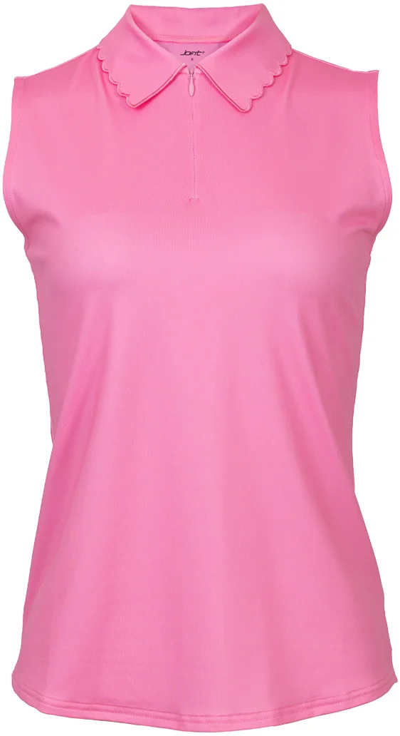 JoFit Womens Mindy Sleeveless Golf Polo - Pink, Size: Medium