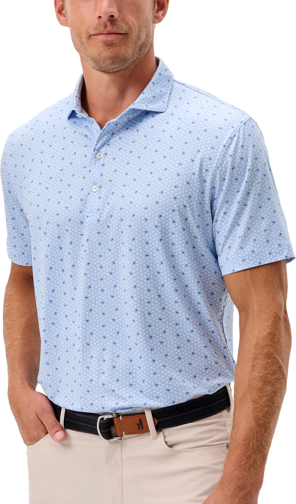 Johnnie-O Backcourt Featherweight Mens Golf Polo - Blue, Size: X-Large