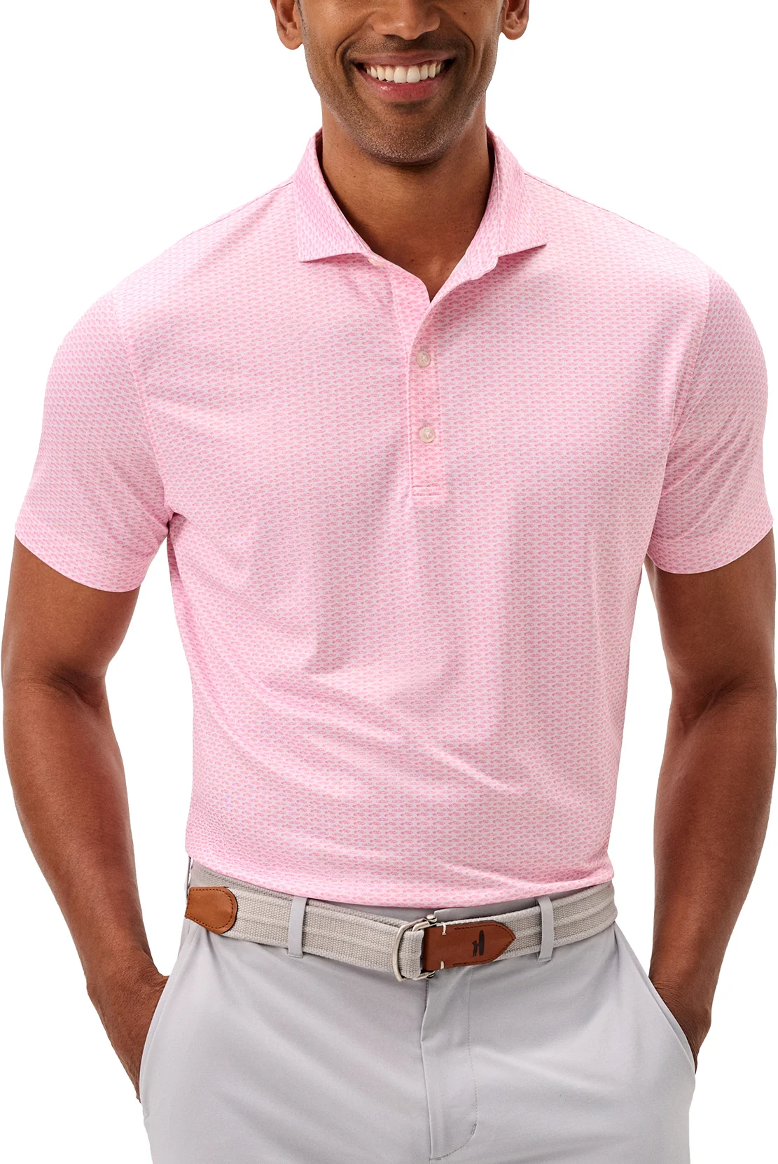 Johnnie-O Coupe Performance Jersey Mens Golf Polo - Lollipop, Size: Medium
