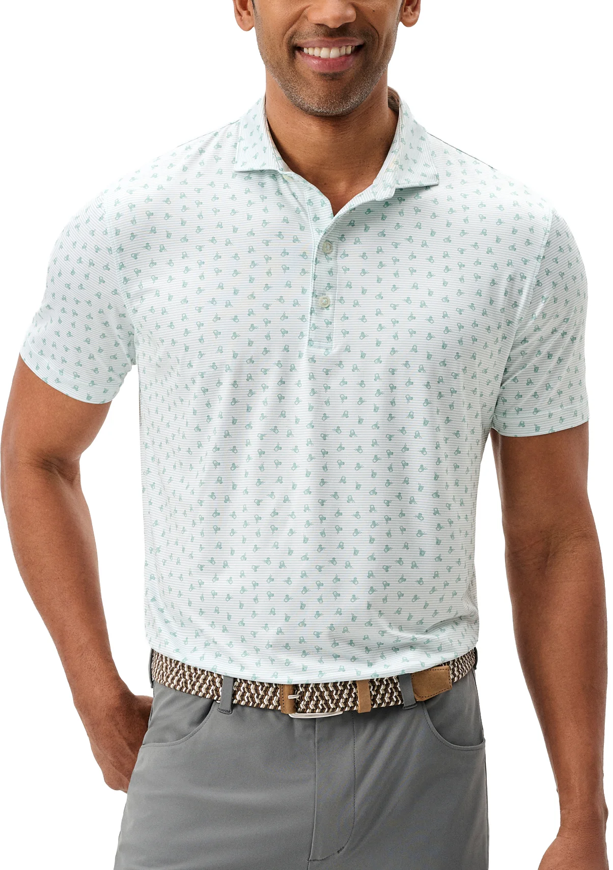 Johnnie-O One For The Road Featherweight Performance Mens Golf Polo - Green, Size: X-Large
