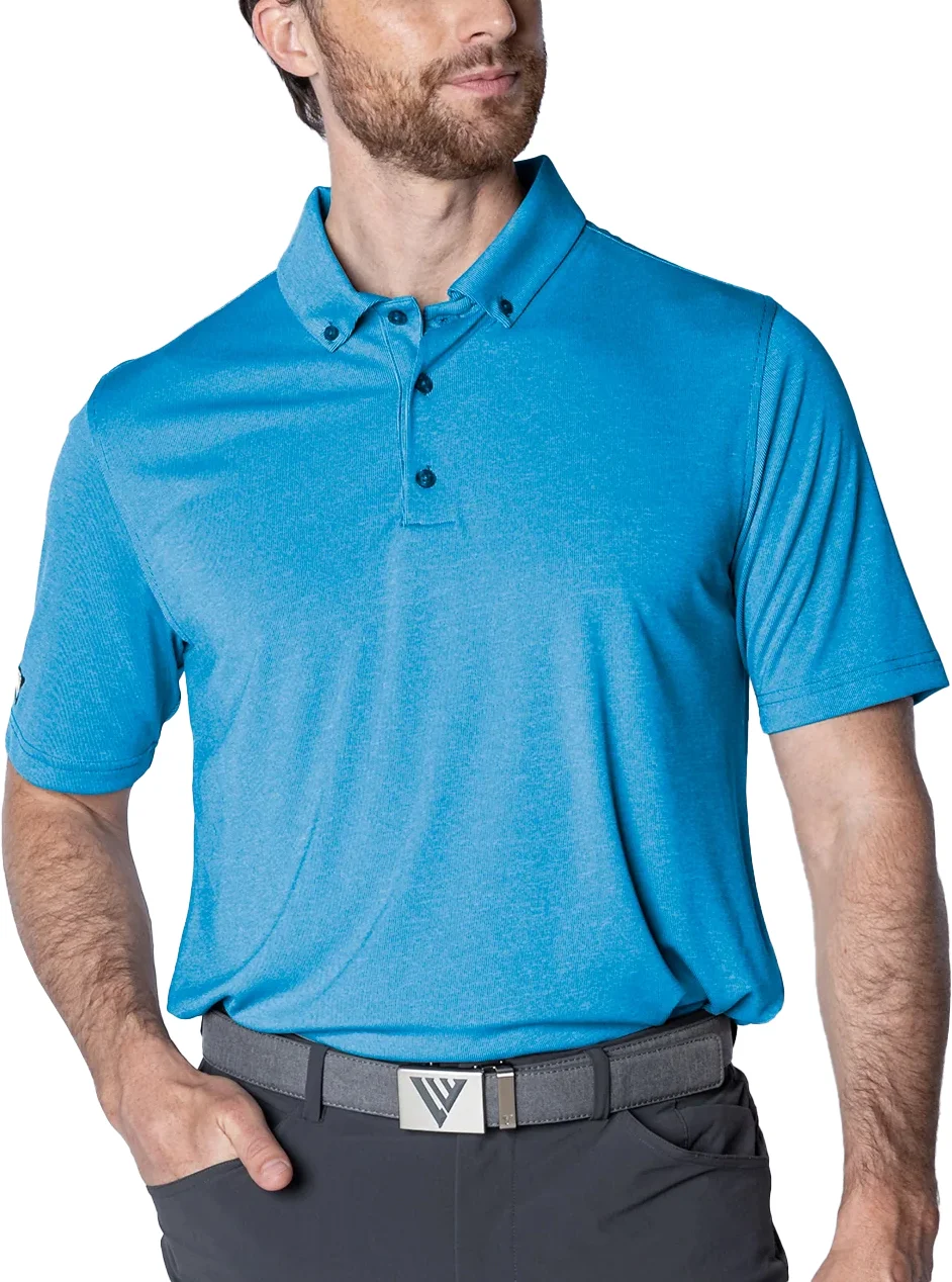 Levelwear Highline Mens Golf Polo - Blue, Size: X-Large