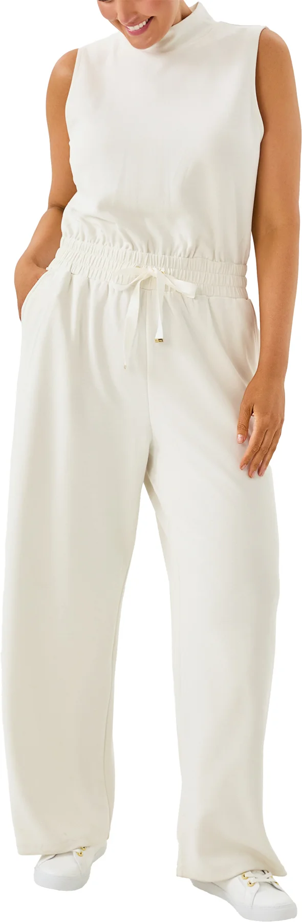 Lilly Pulitzer Womens UPF 50+ Luxletic Amore Golf Jumpsuit - 124 COCONUT - L