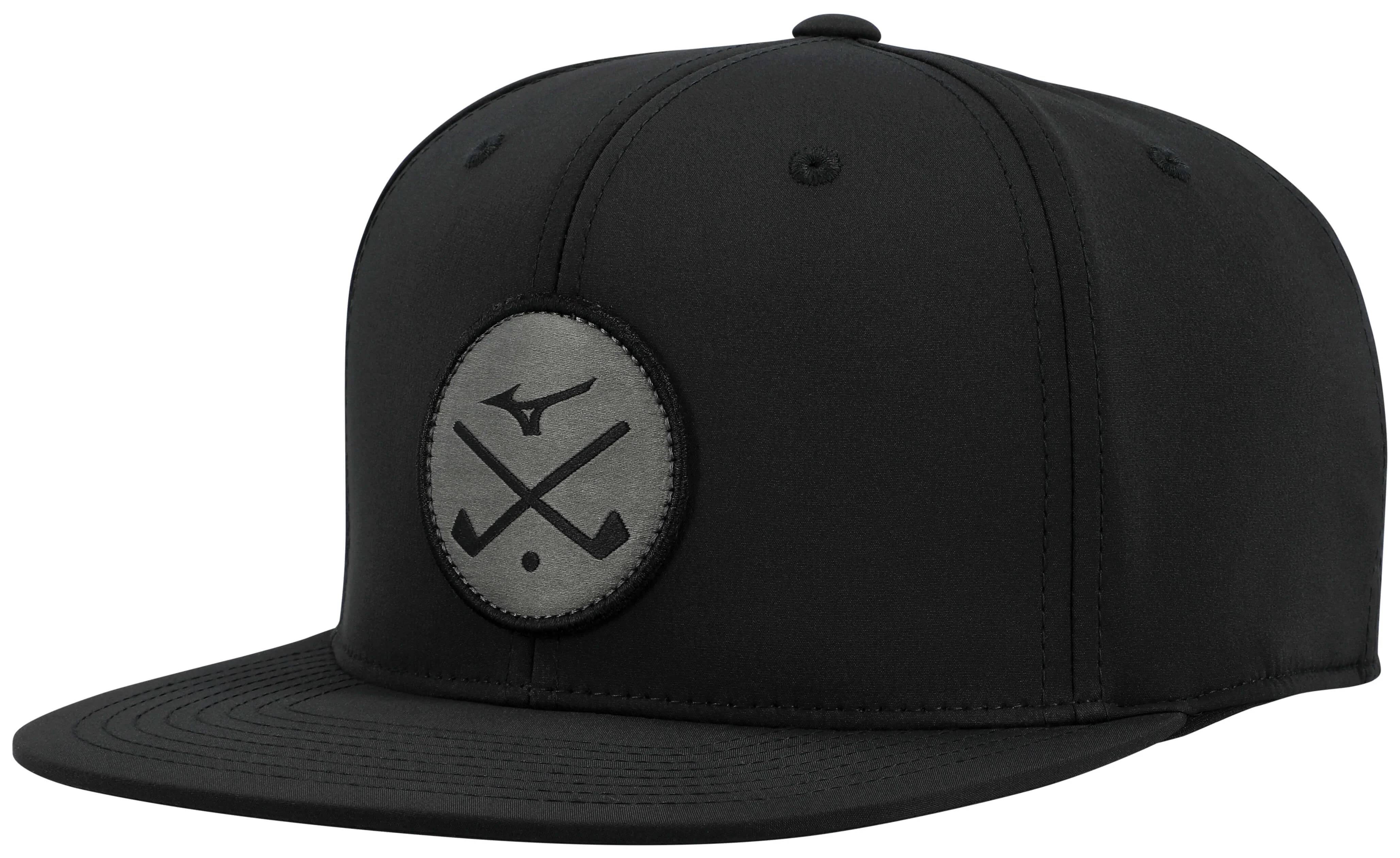 Mizuno Crossed Clubs Snapback Mens Golf Hat - Black
