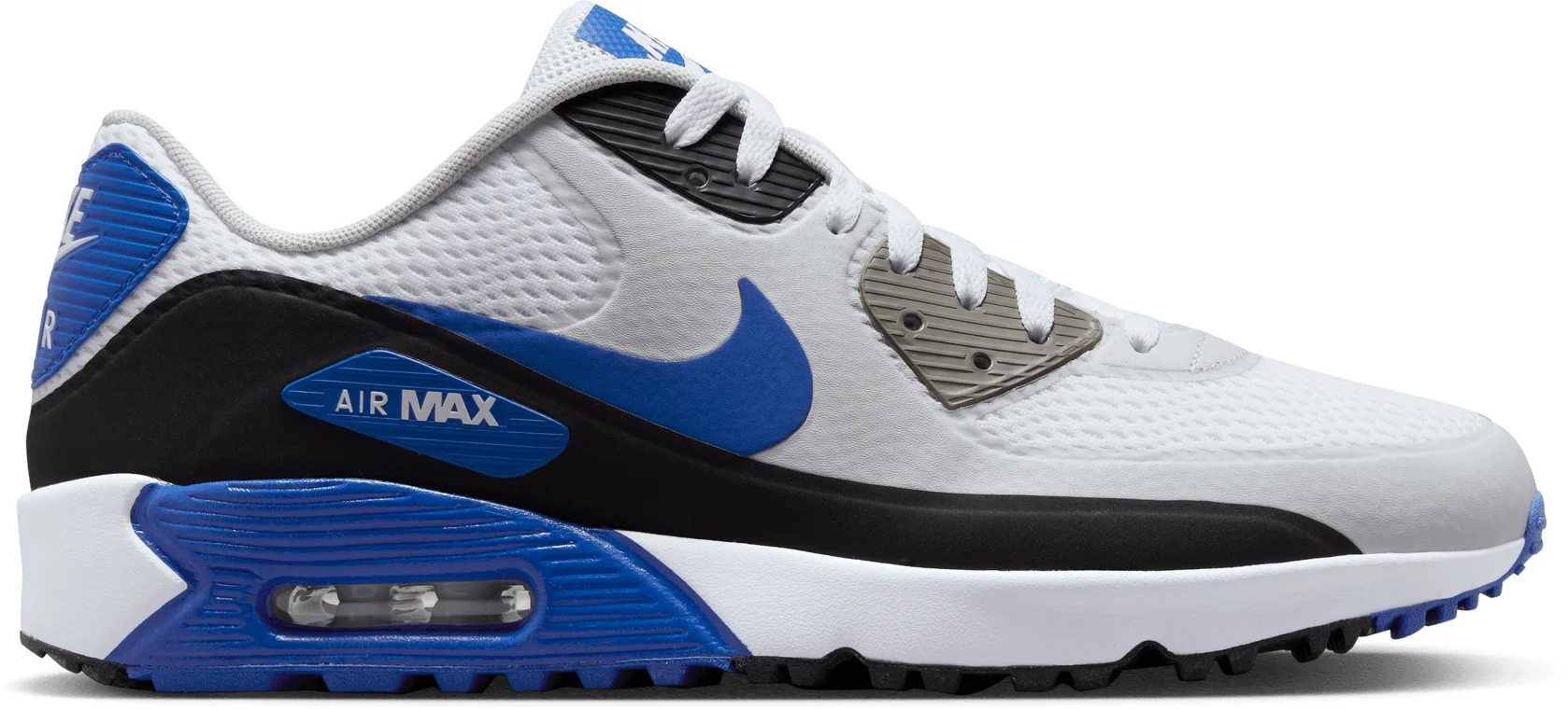 Nike Air Max 90 G Golf Shoes - White/Black/Photon Dust/Game Royal - 10 - MEDIUM